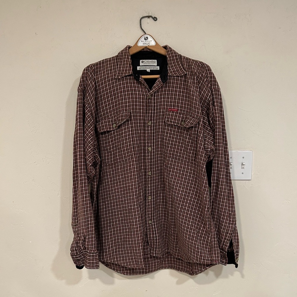 5/$40 Vintage 1980s Columbia checkered pattern light weight red black white
